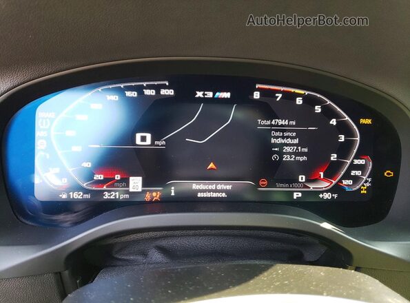 5YMTS0C08M9G40441 2021 BMW X3 Black Instrument cluster view