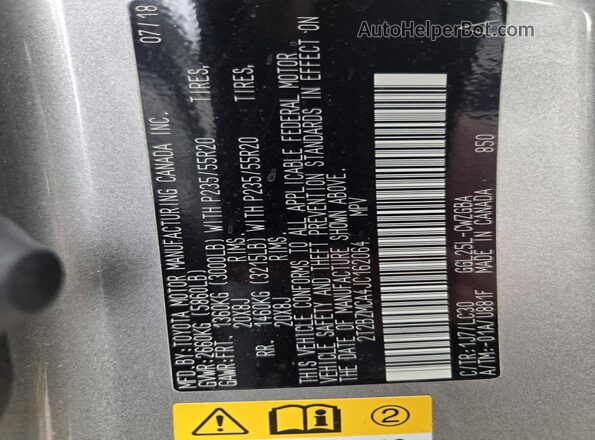 2T2BZMCA4JC162064 2018 LEXUS RX 350 Gray Вид задньої частини салону