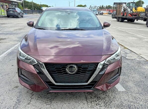 3N1AB8CVXMY301474 2021 NISSAN SENTRA Burgundy Vista del compartimento del motor