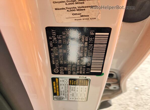 KM8SM4HF9GU154394 2016 HYUNDAI SANTA White Vista de la etiqueta del VIN