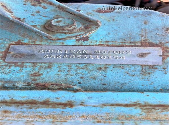 A6KA85G110194 1966 AMERICAN MOTORS RAMBLER Белый Вид наклейки с VIN-кодом