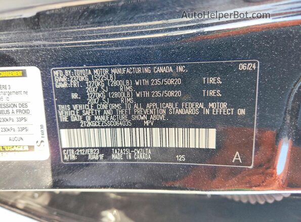 2T2KGCEZ5SC064035 2025 LEXUS NX Черный Панорамный вид салона 360°