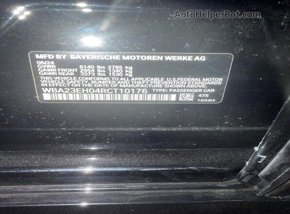 WBA23EH04RCT10176 2024 BMW 7 SERIES Black Rear interior view