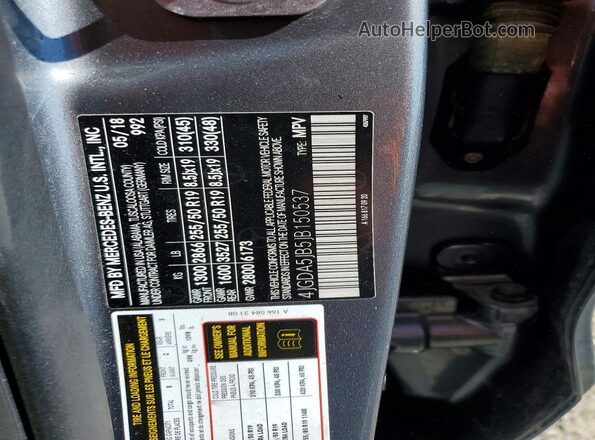 4JGDA5JB5JB150537 2018 MERCEDES-BENZ GLE Серый Панорамный вид салона 360°