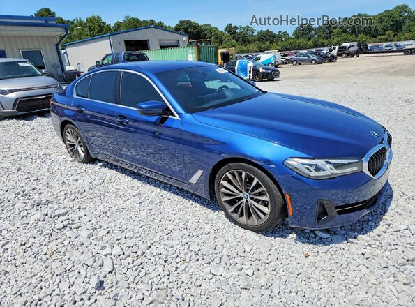 WBA53BH03MWX03301 2021 BMW 5 SERIES Blue Front view