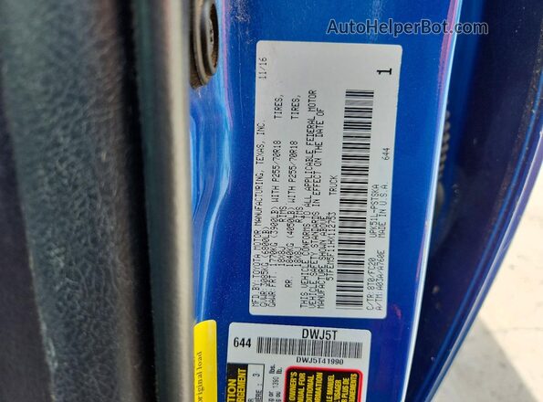 5TFEM5F11HX112753 2017 TOYOTA TUNDRA Blue VIN կոդի պիտակի տեսք