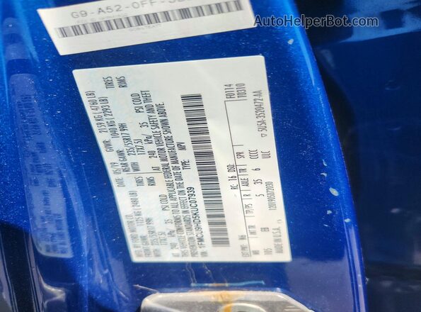 1FMCU9HD5KUC07939 2019 FORD ESCAPE Синий Панорамный вид салона 360°