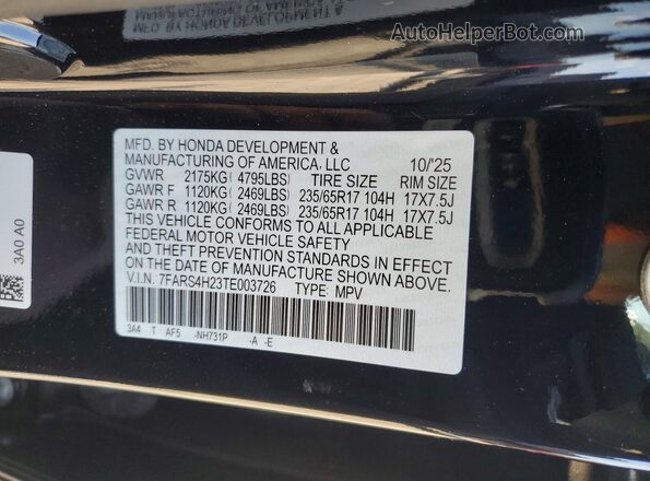 7FARS4H23TE003726 2026 HONDA CR-V Black 