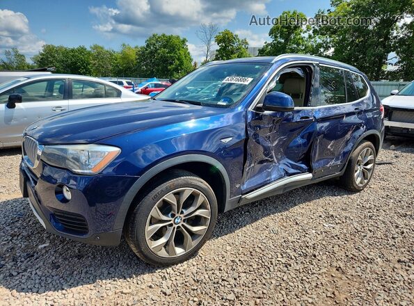 5UXWX9C58G0D73767 2016 BMW X3 Blue Rear left