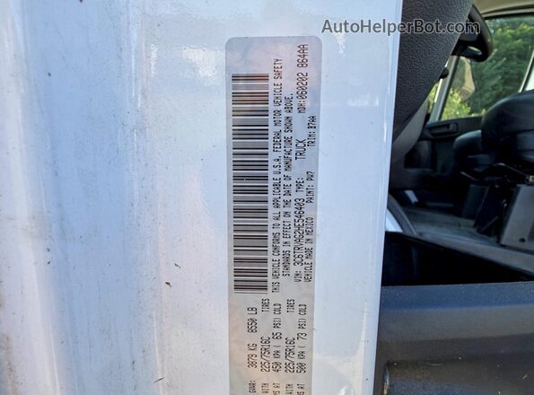 3C6TRVAG2HE546403 2017 RAM PROMASTER White Rear interior view