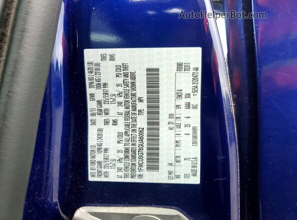 1FMCU0G78GUA60062 2016 FORD ESCAPE Blue Vista interior de 360 grados