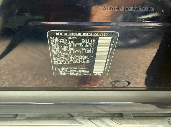JN8AZ2AE8M9269966 2021 INFINITI QX80 Синий Вид задней части салона