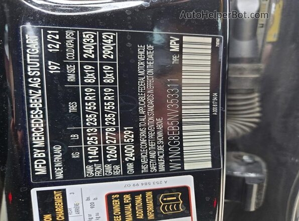 W1N0G8EB5NV353311 2022 MERCEDES-BENZ GLC-CLASS Black Հետևի նստատեղերի տեսք