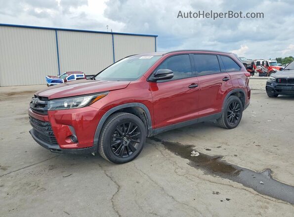 5TDKZRFHXKS324055 2019 TOYOTA HIGHLANDER Burgundy Trasero izquierdo