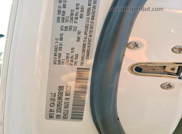 3C6UR5HL9MG601595 2021 RAM 2500 White VIN sticker view