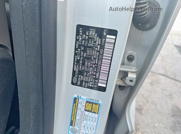 KM8J3CA29GU192143 2016 HYUNDAI TUCSON Silver Widok wnętrza z tyłu