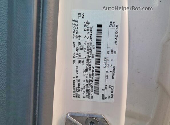 1FMCU0G92HUB95900 2017 FORD ESCAPE White Вид наклейки з VIN-кодом