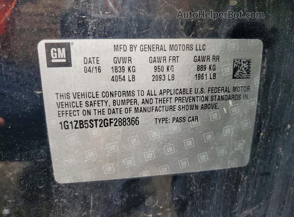 1G1ZB5ST2GF288366 2016 CHEVROLET MALIBU Black VIN կոդի պիտակի տեսք