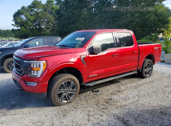 1FTFW1ED1NFA23107 2022 FORD F150 Burgundy Trasero izquierdo