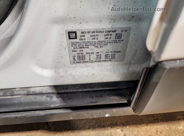 KL7CJLSB9KB819152 2019 CHEVROLET TRAX Серебряный Вид наклейки с VIN-кодом