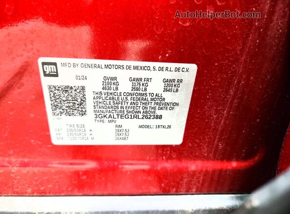 3GKALTEG1RL262388 2024 GMC TERRAIN Red Панорамний вид салону 360°