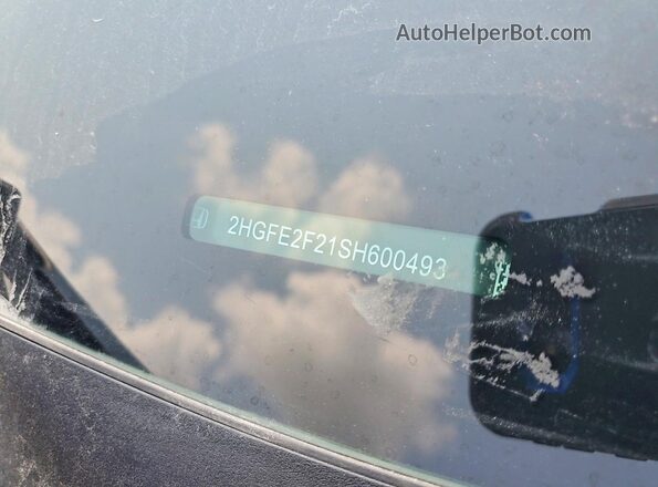 2HGFE2F21SH600493 2025 HONDA CIVIC Black VIN კოდის სტიკერის ხედი