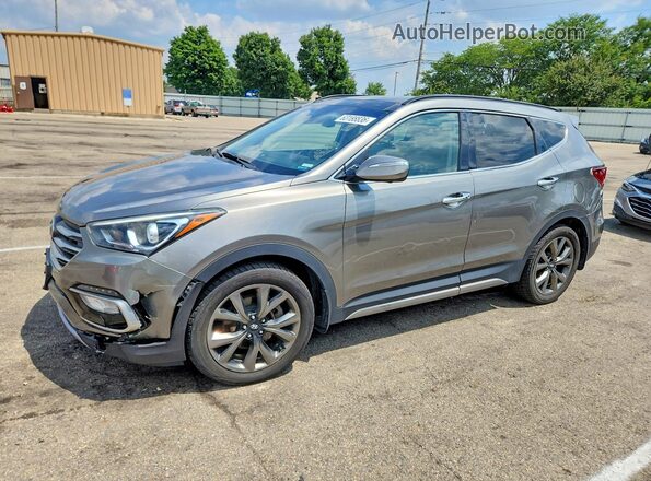 5XYZWDLA5JG506873 2018 HYUNDAI SANTA FE Gray Rear left