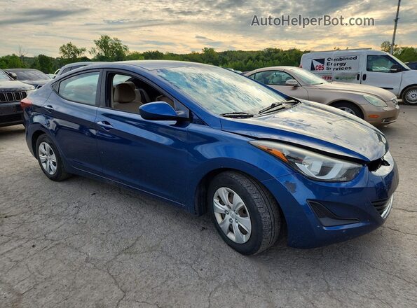 KMHDH4AE9GU543745 2016 HYUNDAI ELANTRA Blue Front view