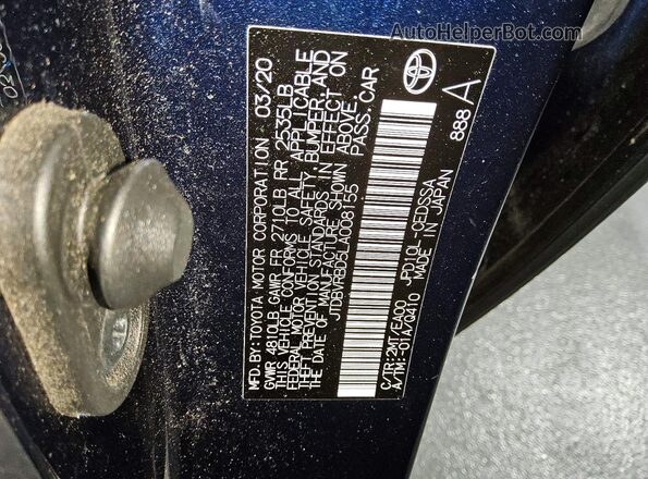 JTDBVRBD5LA008155 2020 TOYOTA MIRAI Blue Widok wnętrza 360 stopni