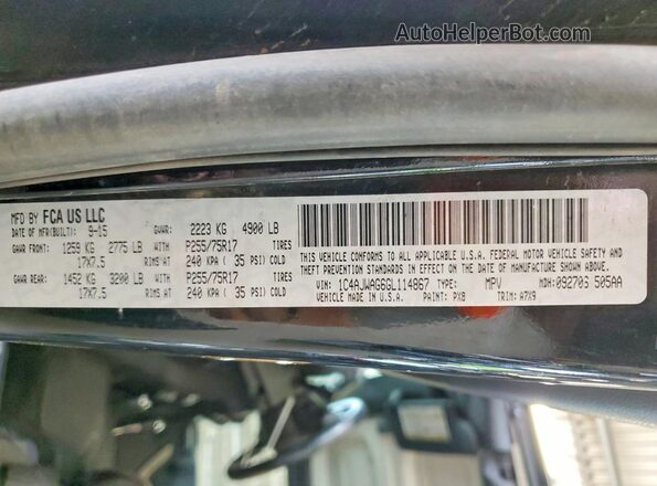 1C4AJWAG6GL114867 2016 JEEP WRANGLER Black Панорамний вид салону 360°