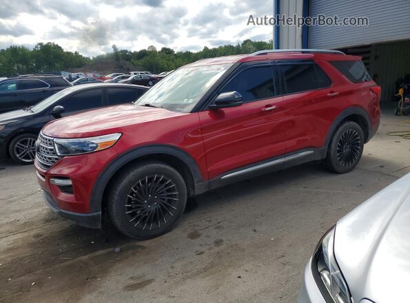 1FMSK8FH2MGB05646 2021 FORD EXPLORER Red Tył lewy
