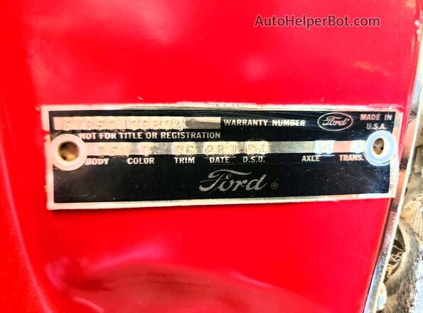 6Y85Q109804 1966 FORD T Red ძრავის განყოფილების ხედი