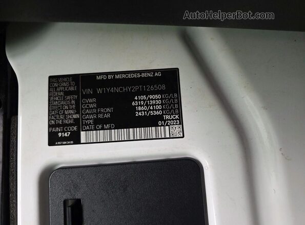 W1Y4NCHY2PT126508 2023 MERCEDES-BENZ SPRINTER White Widok wnętrza z tyłu