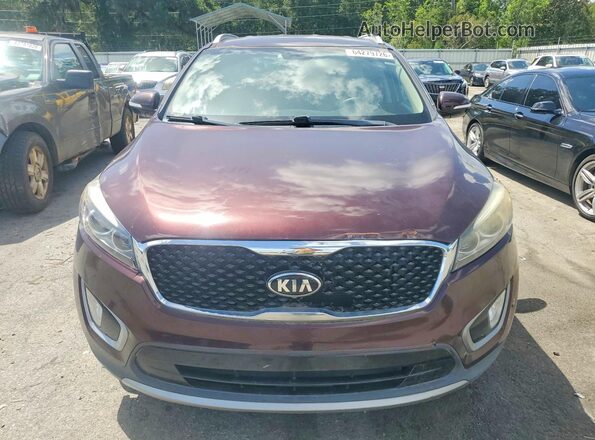 5XYPH4A56GG027734 2016 KIA SORENTO Темно-бордовый Вид сзади