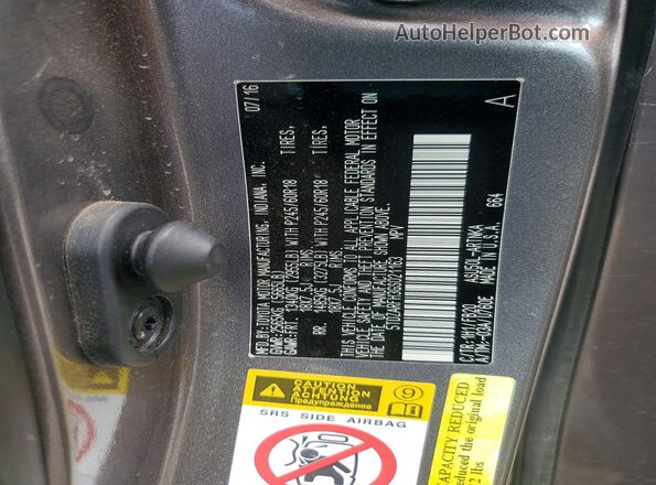 5TDZARFH3GS021163 2016 TOYOTA HIGHLANDER Gray Սալոնի 360 աստիճան տեսք