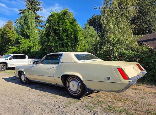 H9127961 1969 CADILLAC ELDORADO Желтый Передняя правая четверть