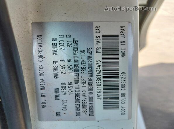 JM1GJ1U58G1424473 2016 MAZDA 6 White VIN կոդի պիտակի տեսք