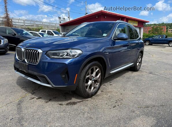 5UX53DP07N9J20776 2022 BMW X3 Blue Tył lewy