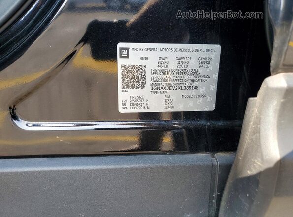 3GNAXJEV2KL389148 2019 CHEVROLET EQUINOX Black 360 interior view