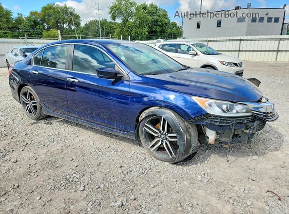 1HGCR2F52GA082210 2016 HONDA ACCORD Blue Widok z przodu