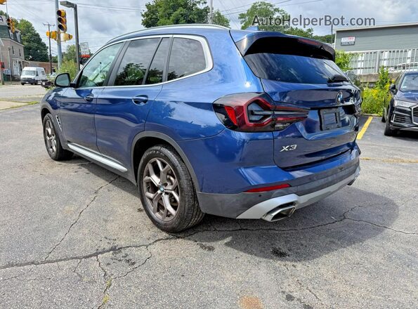 5UX53DP07N9J20776 2022 BMW X3 Blue Tył prawy