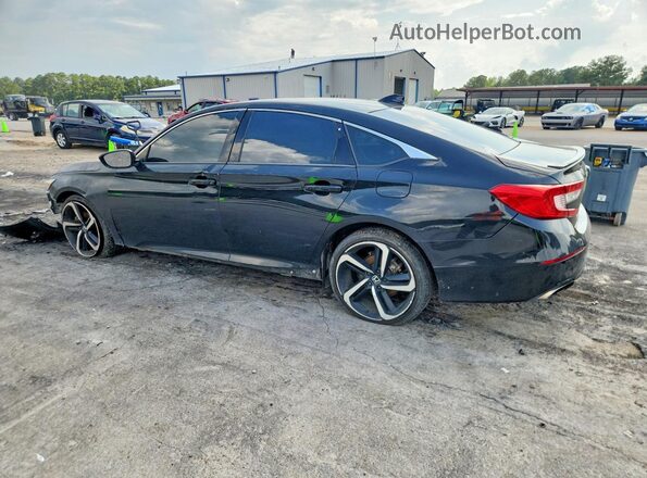 1HGCV1F30JA048293 2018 HONDA ACCORD Черный Задняя правая четверть