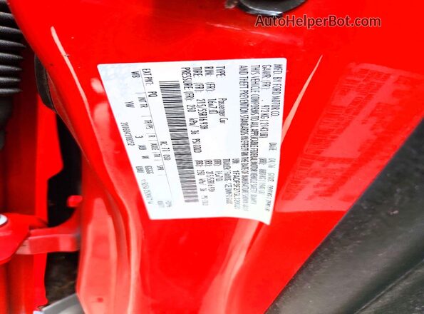 1FADP3F27GL320020 2016 FORD FOCUS Красный Вид наклейки с VIN-кодом