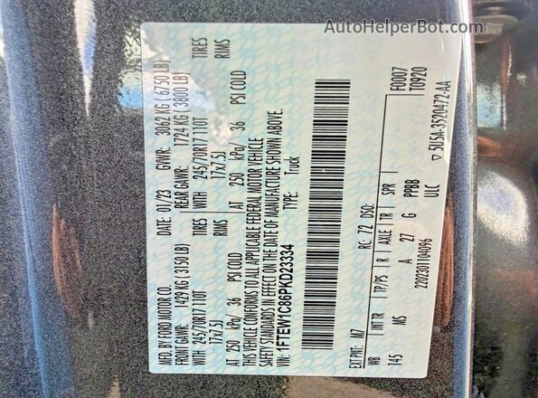 1FTEW1C86PKD23334 2023 FORD F150 Gray 