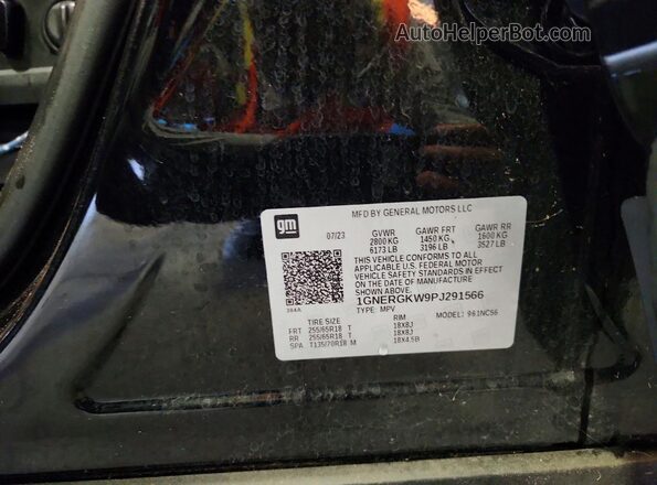 1GNERGKW9PJ291566 2023 CHEVROLET TRAVERSE Черный Панорамный вид салона 360°