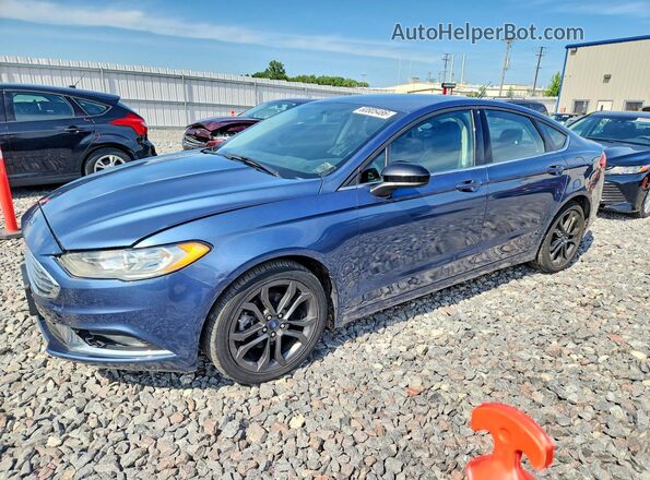3FA6P0HD9JR160480 2018 FORD FUSION Blue Trasero izquierdo