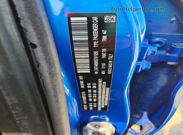 ZARFAMBN5K7611956 2019 ALFA ROMEO GIULIA Blue Widok naklejki z numerem VIN