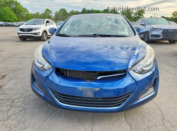 KMHDH4AE9GU543745 2016 HYUNDAI ELANTRA Blue Rear view