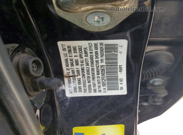 19XFC2F51HE056726 2017 HONDA CIVIC Black VIN კოდის სტიკერის ხედი