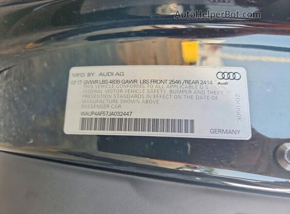 WAUP4AF57JA032447 2018 AUDI OTHER Black Widok wnętrza 360 stopni